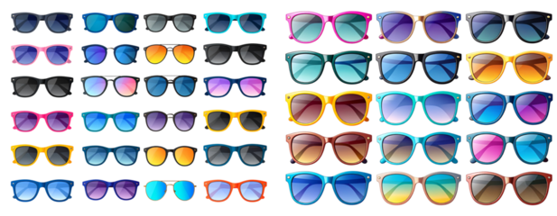 Vector Illustration of Sunglasses Variety Pack with Colorful Frames