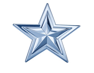 Obraz premium A highly reflective, polished, metallic star with sharp points and contours