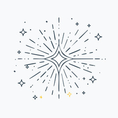 Obraz premium HandDrawn Starburst with Sparkling Star Elements.