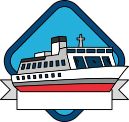 Obraz premium logotype of a cruise ship