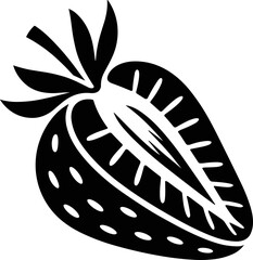 Bold and Stylized Strawberry Design for Packaging and Branding Applications Highlighting Freshness and Natural Appeal