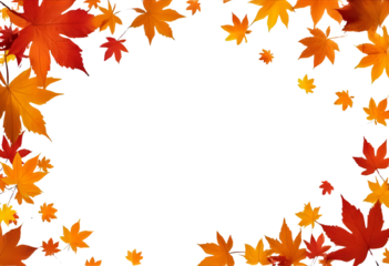 Autumn leaves embrace a dark expanse whispering tales of fall s gentle on transparent background