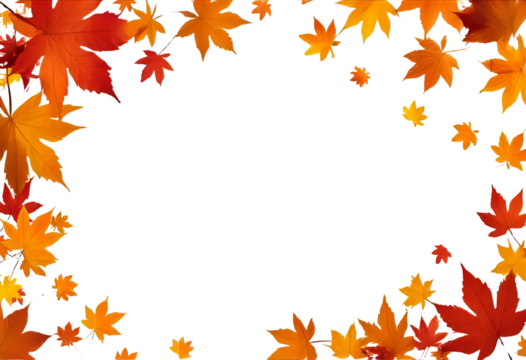 Autumn leaves embrace a dark expanse whispering tales of fall s gentle on transparent background