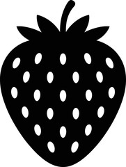 Vector Silhouette of a Strawberry Fruit with Seeds a Simple Icon for Design and Food Related Concepts Suitable for Packaging Labels and Graphics