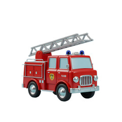 3D Render Fire Truck Transparent