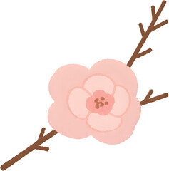 겨울동백꽃_연분홍색_감성일러스트