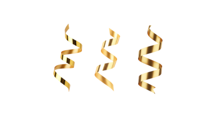 Gold colored spiral ribbon png