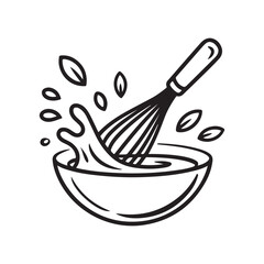 Whisking ingredients in a bowl for culinary creations
