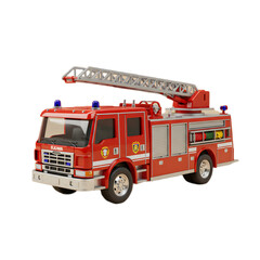 3D Render Fire Truck Transparent