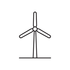 Simple outline wind turbine generating clean renewable energy