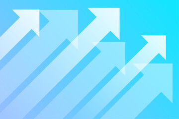水色の上昇する矢印の背景素材	
