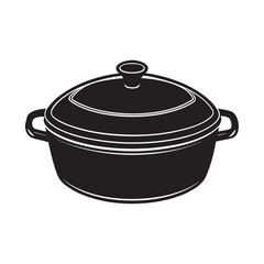 Ceramic Casserole Dish Silhouette Artwork