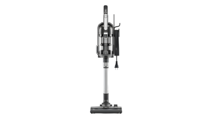 Cordless stick vacuum cleaner isolated on transparent background, a modern appliance for cleaning floors and surfaces with ease and efficiency