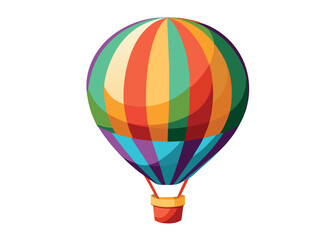 Fototapeta premium Colorful hot air balloon isolated on white background floating in the sky