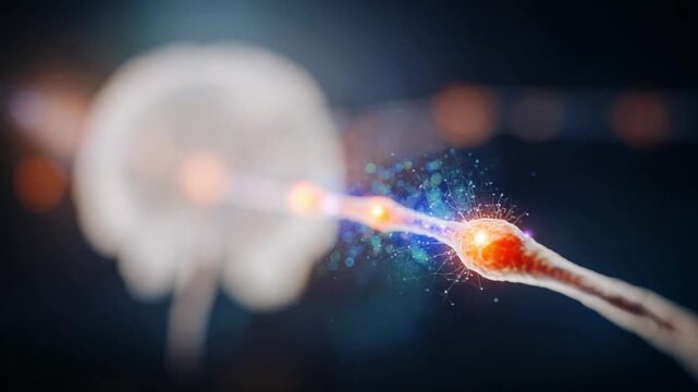 Neural Impulse: A captivating visual portrayal of a neuron, depicting the intricate and essential process of impulse transmission, symbolizing the power of the human brain.