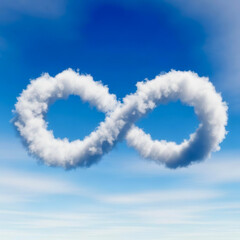 Naklejka premium Clouds form an infinite symbol against a bright blue sky during the day