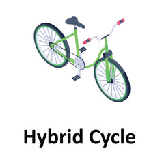 Hybrid Cycle Vector icon which can easily modify or edit
