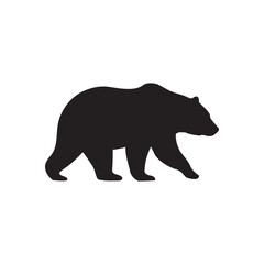 
Bear Silhouette Vector Illustration White Background 