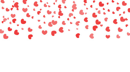 Valentine's Day heart shaped confetti Love valentine background with pink petals of hearts on transparent background.	
