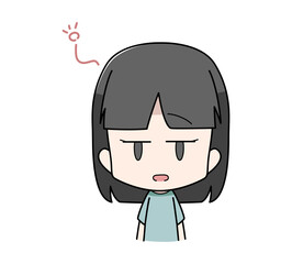 ボーっとしている女の子のイラスト