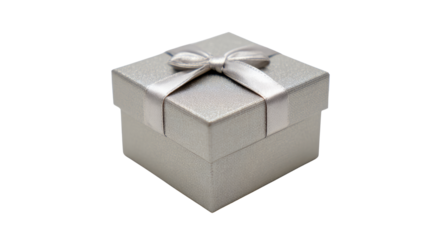 Light grey gift box with rounded edges featuring smooth surface and elegant minimal packaging style isolated on white background
