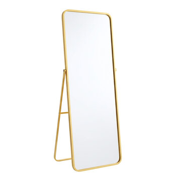 Modern full length floor mirror with gold frame