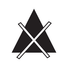 Do not bleach washing laundry symbol line icon black on white.