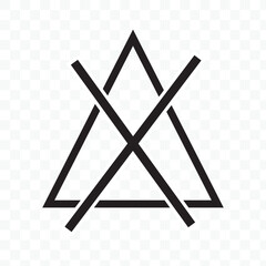 Do not bleach washing laundry symbol line icon black on white.