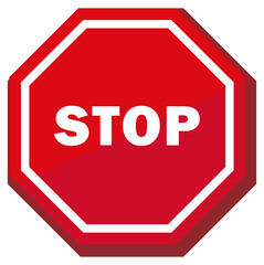 Red stop sign icon vector illustration. The stop sign is prohibited. 