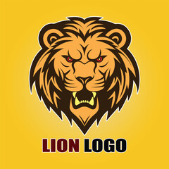 Angry Roaring Lion Head Mascot Logo