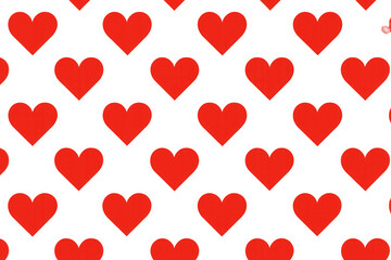 Red hearts pattern on transparent background, seamless design for valentine's day romance and love concepts