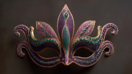 Fototapeta premium Ornate purple and teal masquerade mask