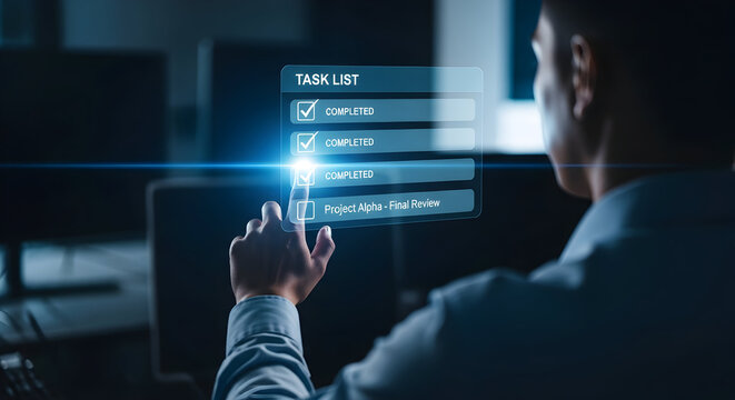 Project management with digital task list interface for business success