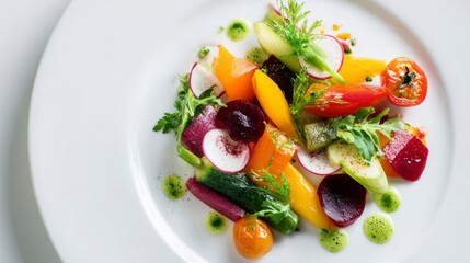 Colorful vegetable salad dish