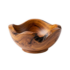 Sculpted wooden bowl exhibiting organic curves and captivating natural grain patterns