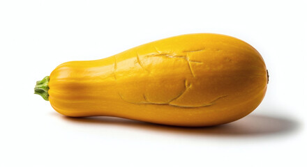 Fresh Organic Yellow Summer Squash Vegetable Isolated on White Background for Healthy Cooking