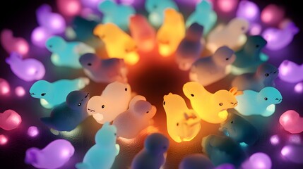 Colorful Animal Erasers Circle