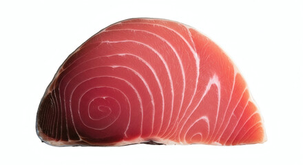 Premium Raw Tuna Loin Steak Isolated on White Background for Sushi and Sashimi
