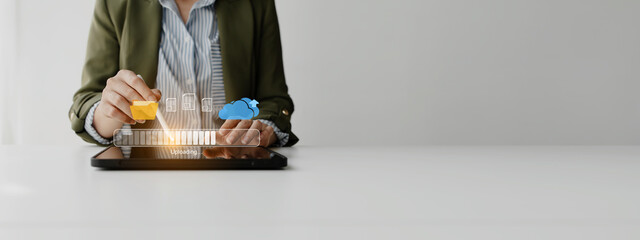 File management and uploading file data to online databases, storing data files on the cloud, managing document data in organizations, managing online databases, using the cloud in companies.