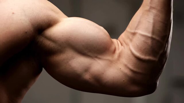 Close-Up of Muscular Arm Showing Bicep and Defined Muscle Structure