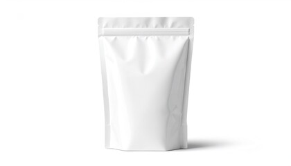 White blank snack bag mockup for chips, crisps or food packaging. Isolated on white background