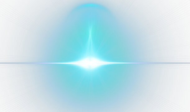 Bright Blue Lens Flare PNG – Glowing Light Burst Isolated on Transparent Background, Cutout Sunray Effect, Realistic Overlay Glow, Optical Flash Beam for Digital Design and Editing