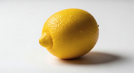 Vibrant Fresh Yellow Lemon Fruit Isolated on Clean White Background Studio Shot