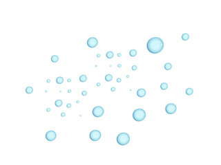 blue water drops on a transparent background