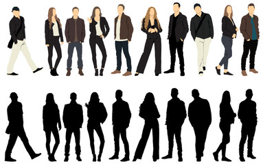 group of people in warm winter clothes street fashion autumn attire