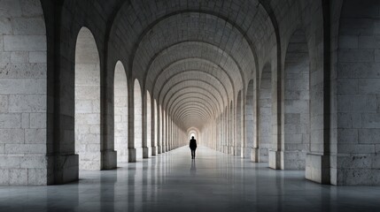 Empty architectural corridor