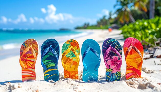 flip flops on the beach - Powered by Adobe