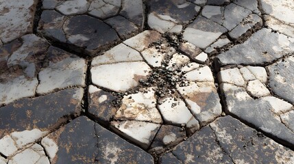 Cracked Floor with Web Patterns