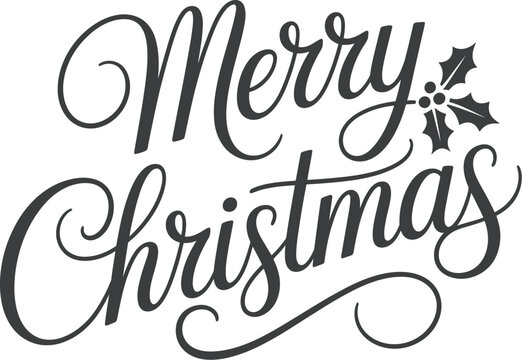 Merry christmas calligraphy vector festive holiday season art