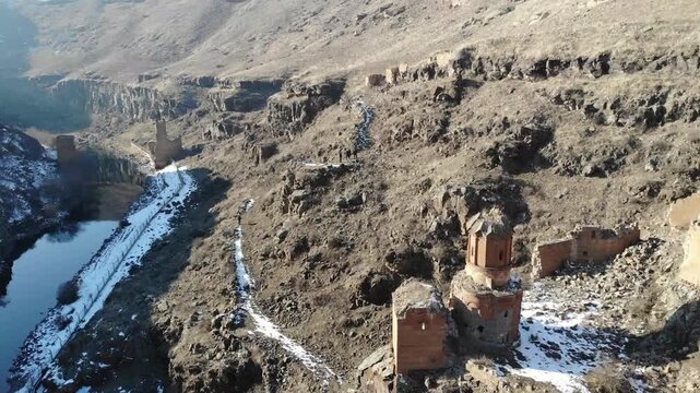 Aerial view of the ruins of Kars